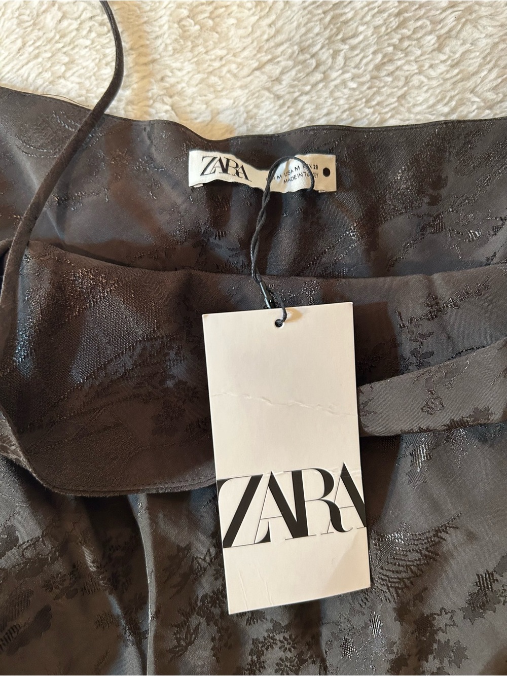 Zara Chocolate Brown Satin Slip Maxi Dress - Picture 5 of 6